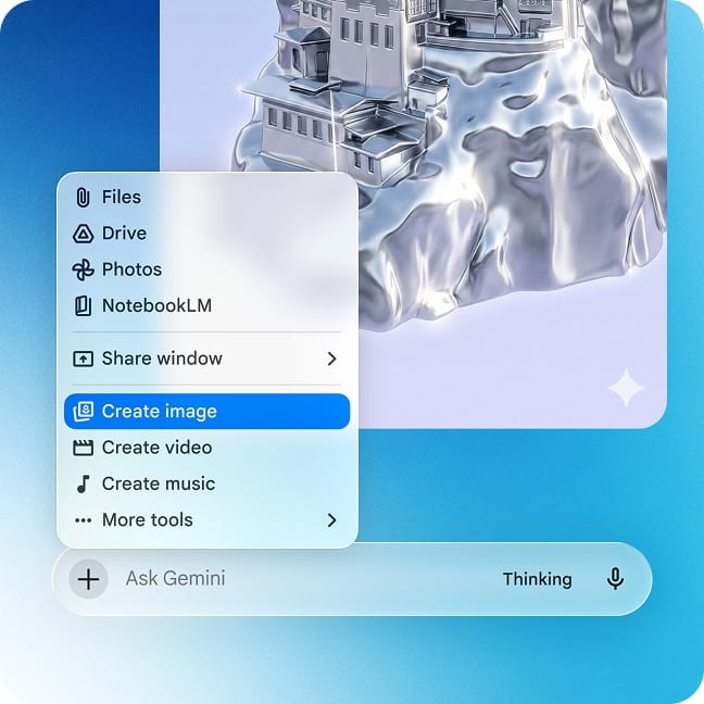 Image and video generation inside the Gemini Mac app