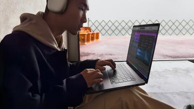 Logic Pro music production on MacBook Pro