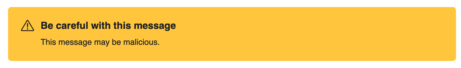 Material Security Caution Banner Example